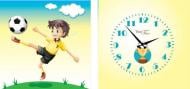 Часы настенные детские на холсте Футболист 28x28 см 06-116