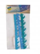Декор из фетра Діамантові ручки Волны 3 шт. 1 мм 1,5х15 см синий