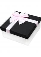 Коробка подарочная квадратная розовый бант 17,5х17,5х8 см