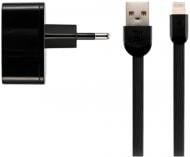 Зарядное устройство Remax 2.4 A Dual USB Charger + Data Cable for Lightning, black (RP-U215I-BLACK)