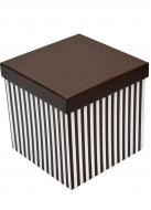 Коробка подарочная квадратная полосатая черный 14.5х14.5 см