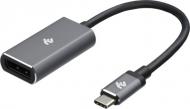 Адаптер 2E USB Type-C – DisplayPort 0,2 м сірий/металік (2E-W1404)