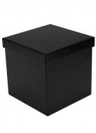 Коробка подарочная квадратная блеск черный 18.5х18.5 см