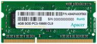 Оперативна пам'ять Apacer SODIMM DDR3 4 GB (1x4GB) 1333 MHz (DS.04G2J.K9M)