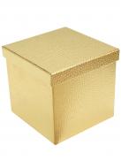 Коробка подарочная квадратная блеск золото 8.5х8.5 см