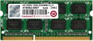 Оперативна пам'ять Transcend SODIMM DDR3 4 GB (1x4GB) 1600 MHz (JM1600KSN-4G)