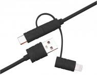 Дата-кабель XoKo USB - Lightning/Micro-USB/USB Type-C 1 м black (SC-310-BK)