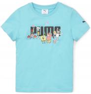 Футболка Puma PUMA X SPONGEBOB LOGO TEE 67366879 р.116 голубой