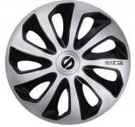 Колпак для колес Sparco SICILIA SPC1673SVBK R16" 4 шт. серебряный с черным