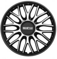 Колпак для колес Sparco ROMA SPC1596SVBK R15" 4 шт. серебряный с черным