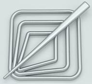 Заколка Квадрат 85х85 мм серебро В0001-4 MISLT