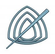 Заколка Трикутник d95 мм синій В0003-10 MISLT