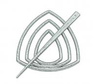 Заколка Трикутник d95 мм мокре срібло В0003-2а MISLT