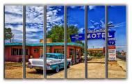 Картина модульная Маршрут 66 Нью-Мексико 171x112 см Hotel Arizona HD 6-2293243887-CHEV-44x67-BLUE
