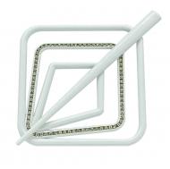 Заколка Квадрат Элит 85х85 мм белый В0021-0 MISLT