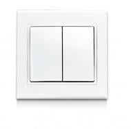 Выключатель двухклавишный Erste Theme без подсветки белый 9209-02,W