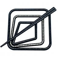 Заколка Квадрат Еліт 85х85 мм чорний В0021-12а MISLT