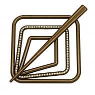 Заколка Квадрат Элит 85х85 мм коричневый В0021-14 MISLT