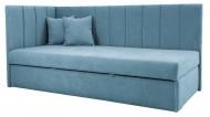 Диван прямой Кедр Виктория L с нишей голубой 1980x900x930 мм