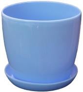 Горшок пластиковый Омела Омела Глянец 3,3 литра круглый голубой