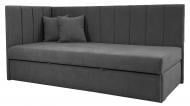 Диван прямой Кедр Виктория L с нишей графит 1980x900x930 мм