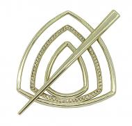 Заколка Треугольник 2 Элит d95 мм золото глянец В0023-1 MISLT