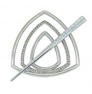 Заколка Треугольник 2 Элит d95 мм серебро глянец В0023-2 MISLT