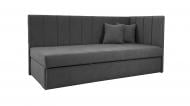 Диван прямой Кедр Виктория R с нишей графит 1980x900x930 мм
