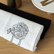 Набор полотенец Баранчик 2 шт. 477-25/00 40x60 см Эдельвика белый/черный