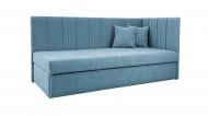 Диван прямой Кедр Виктория R с нишей голубой 1980x900x930 мм