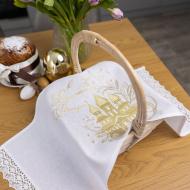 Полотенце пасхальное 434-24/09 30x70 см Эдельвика белый с золотым