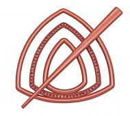 Заколка Треугольник 2 Элит d95 мм красный В0023-11 MISLT