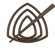 Заколка Треугольник 2 Элит d95 мм коричневый В0023-14 MISLT