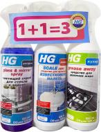 Набір HG Засіб для видалення жиру 0,5 л + Засіб для видалення вапняного нальоту 0,5 л + Очищувальний спрей для скла 0,5 