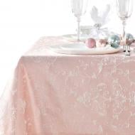 Скатерть праздничная Вензель 150x240 см пудра IDEIA