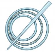 Заколка Круг 2 Элит d90 мм синий В0024-10 MISLT