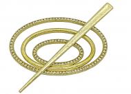 Заколка Овал 3 Еліт 60х100 мм мокре срібло В0032-2а MISLT