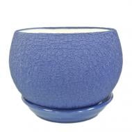 Горшок керамический Ориана-Запорожкерамика Шар шелк круглый 0,4 л синий