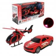 Игровой набор транспорта Shantou Пожарные службы, вертолет и машинка JP588-84A