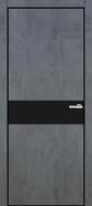 Блок дверной ОМиС FLAT 13H L черный браш торец BLK ПГ 860 мм цемент темный