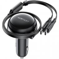 Автомобильное зарядное устройство Acefast 3xUSB 53W (2xUSB-C+USB-A) + cable USB-C 2in1 B13