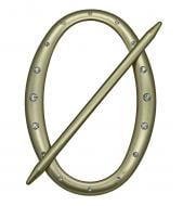 Декор Овал зі стразами 180х125 мм антик світлий D0002-5 MISLT