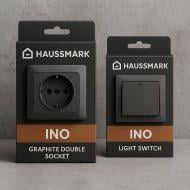 Розетка бытовая с заземлением HausMark INO IP20 черный PS-SG-GP-Black