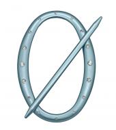 Декор Овал со стразами 180х125 мм синий D0002-10 MISLT