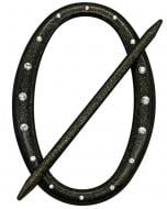 Декор Овал зі стразами 180х125 мм старе золото D0002-15 MISLT