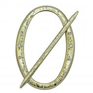 Декор Овал зі стразами 180х125 мм мокре золото D0002-1а MISLT