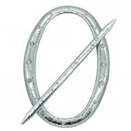 Декор Овал со стразами 180х125 мм мокрое серебро D0002-2а MISLT