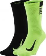 Носки Nike Multiplier SX7557-903 р.M черный/салатовый 2 шт.