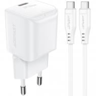 Зарядное устройство Acefast USB-C 20W Gan A73 mini + USB-C cable Fast Charger White