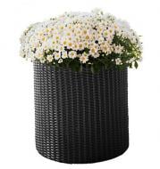 Горщик пластиковий Keter S Cylinder Planter круглий 7 л сірий